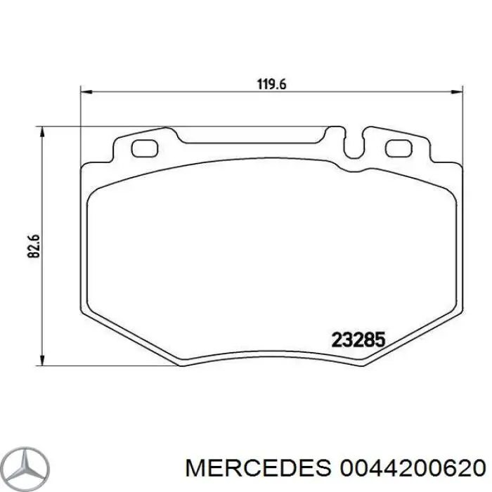 0044200620 Mercedes колодки гальмівні передні, дискові