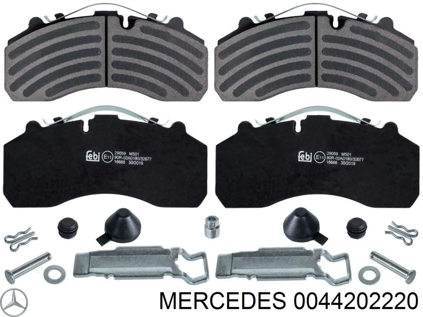 0044202220 Mercedes колодки гальмівні передні, дискові