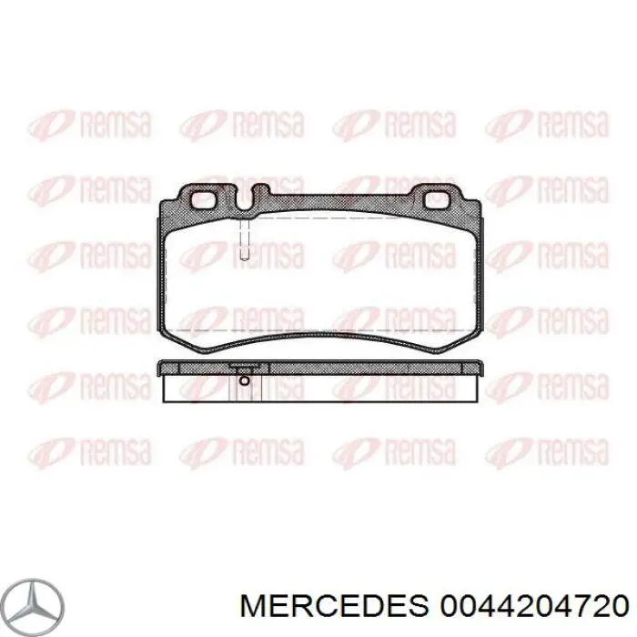 0044204720 Mercedes колодки гальмові задні, дискові