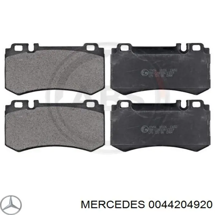 0044204920 Mercedes колодки гальмові задні, дискові