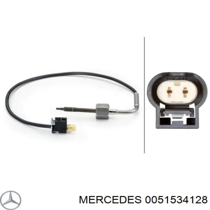 0051534128 Mercedes датчик температури відпрацьованих газів (вг, до каталізатора)