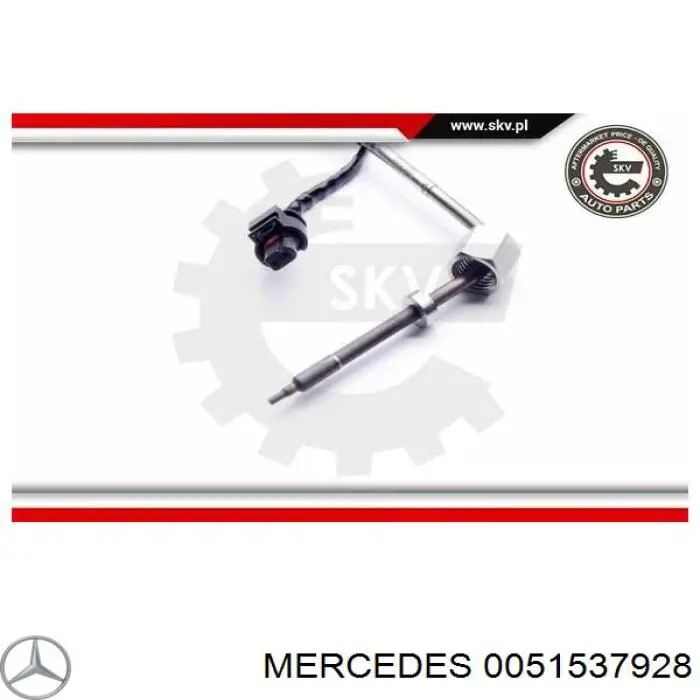 0051537928 Mercedes датчик температури відпрацьованих газів (вг, перед фільтром сажі)
