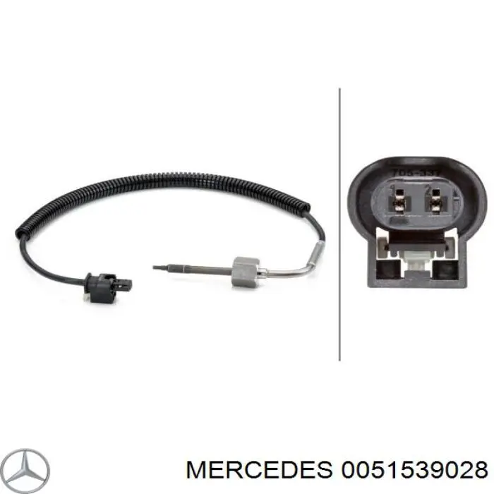 0051539028 Mercedes датчик температури відпрацьованих газів (вг, перед фільтром сажі)