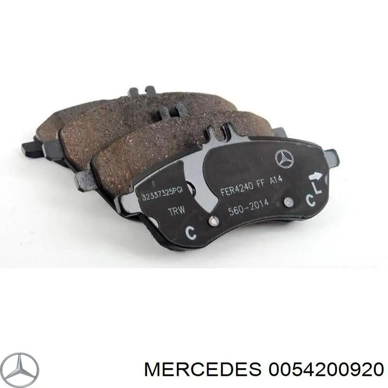 0054200920 Mercedes колодки гальмівні передні, дискові
