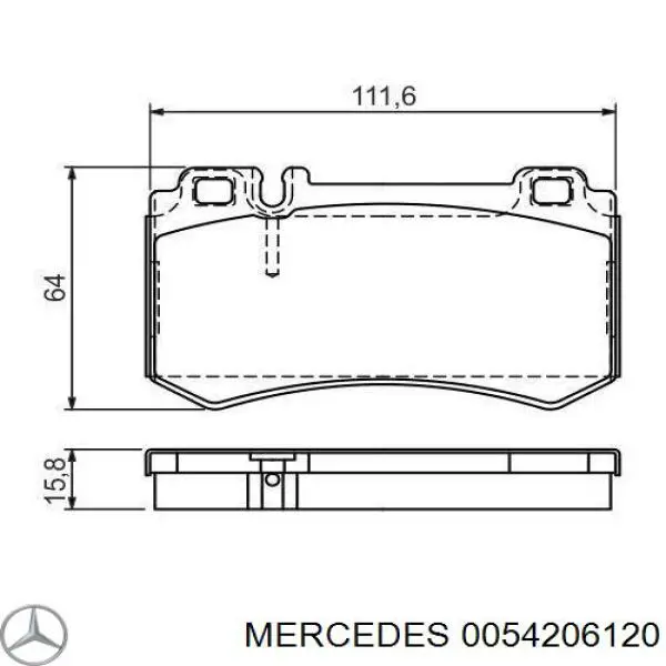 Задні гальмівні колодки Mercedes S седан (W221) (2005 - 2013) ціна, від 15.40 USD