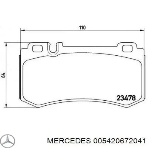005420672041 Mercedes колодки гальмові задні, дискові