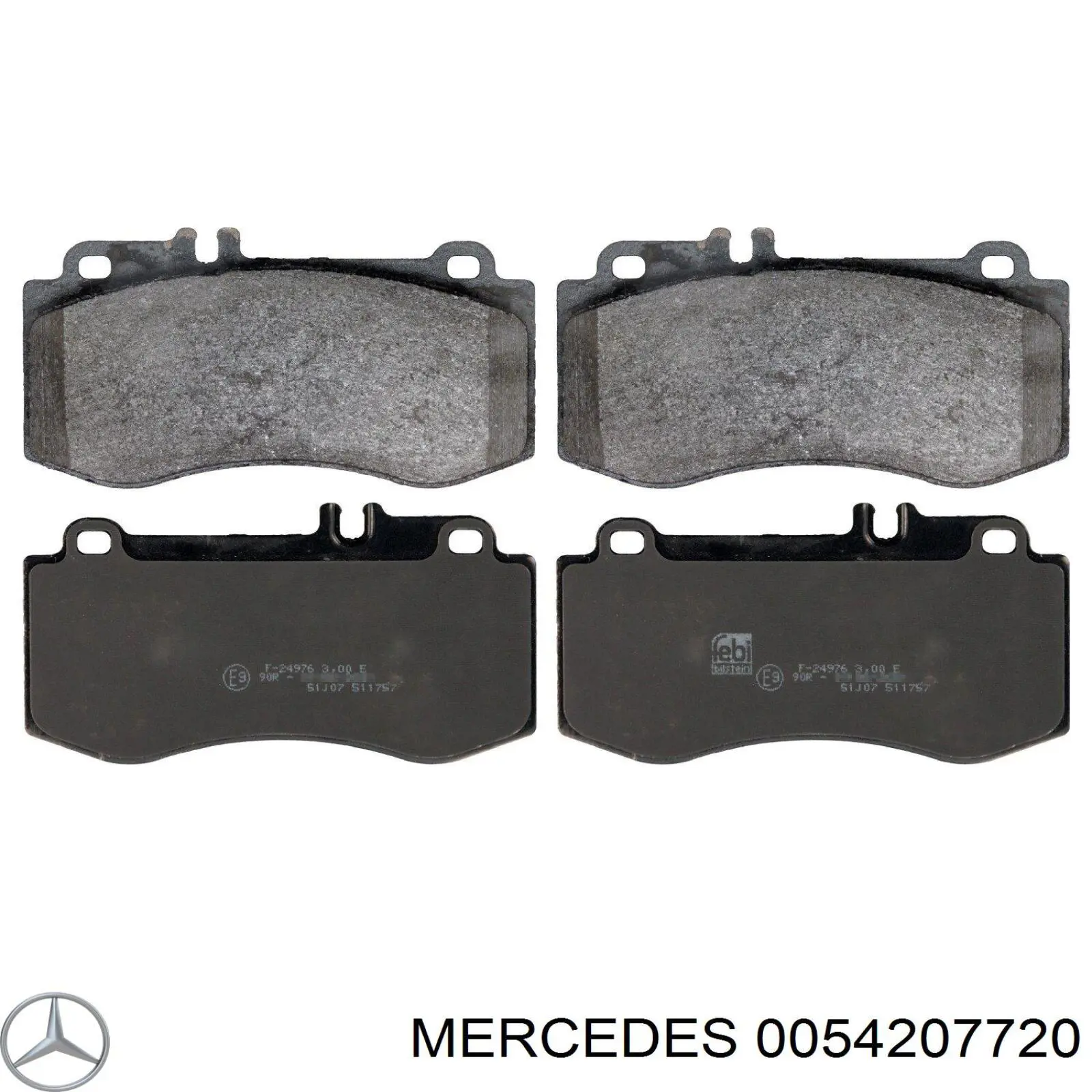 0054207720 Mercedes колодки гальмівні передні, дискові