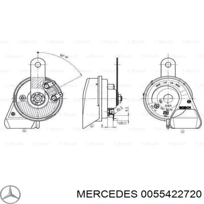 Сигнали звукові Mercedes 55422820 ціна, від 9.03 USD