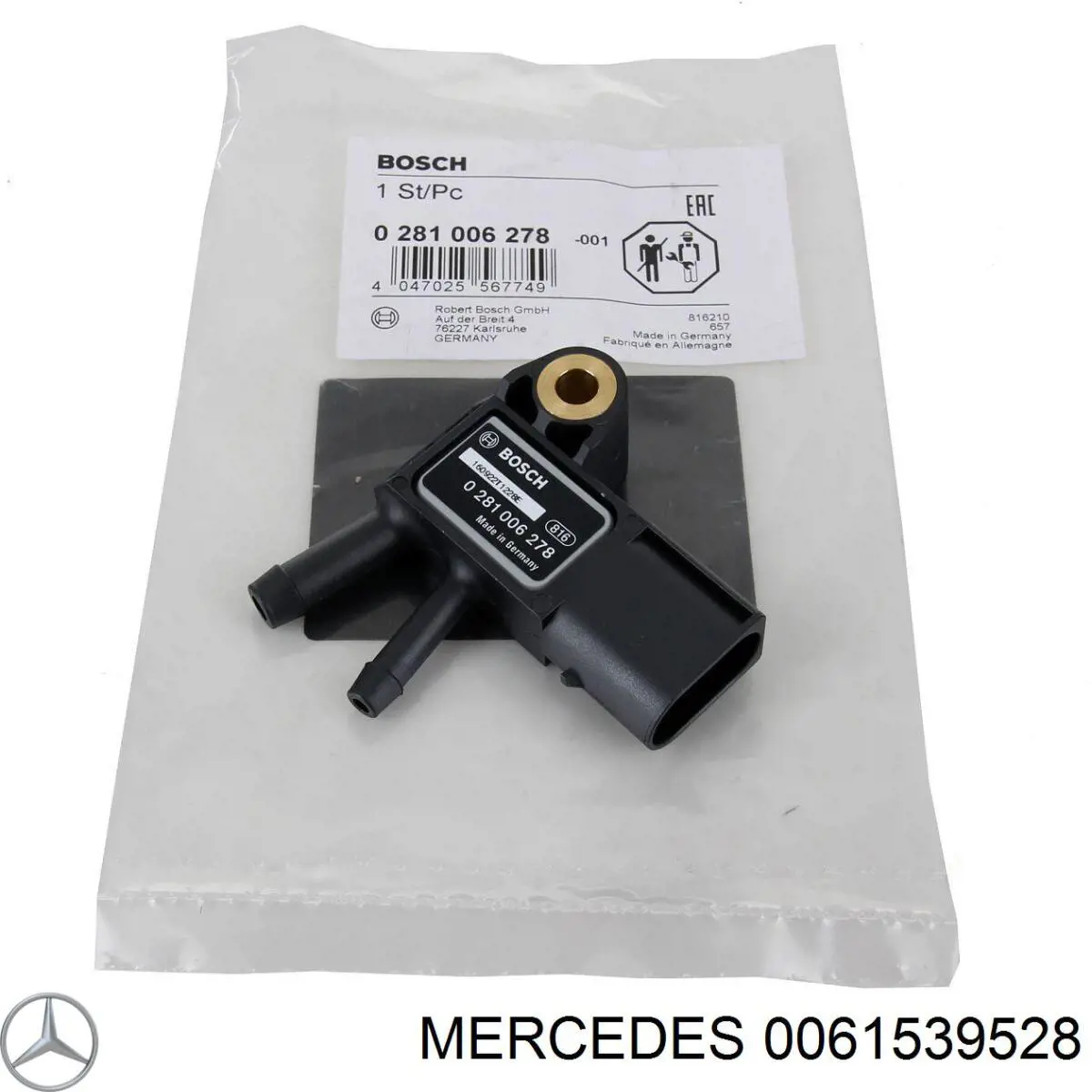 0061539528 Mercedes датчик тиску вихлопних газів