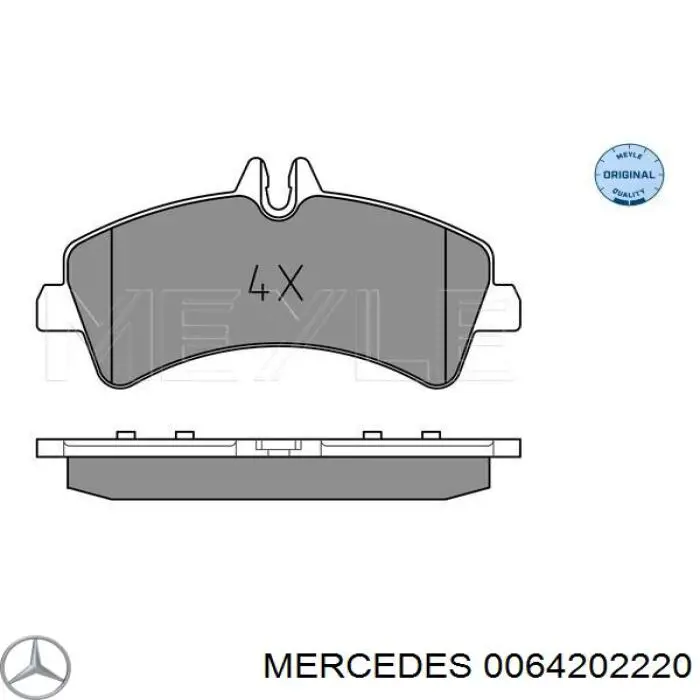 Колодки гальмові задні, дискові 0064202220 Mercedes