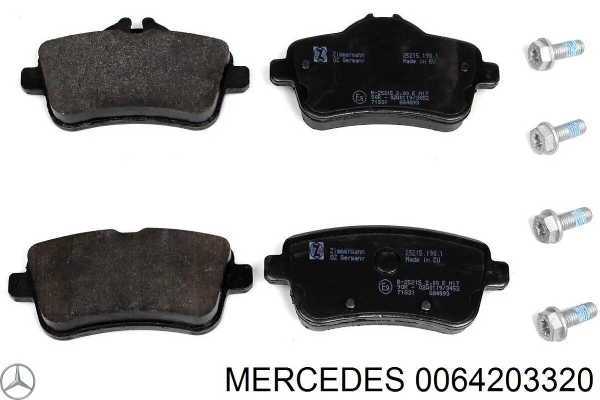 Колодки гальмові задні, дискові 0064203320 Mercedes