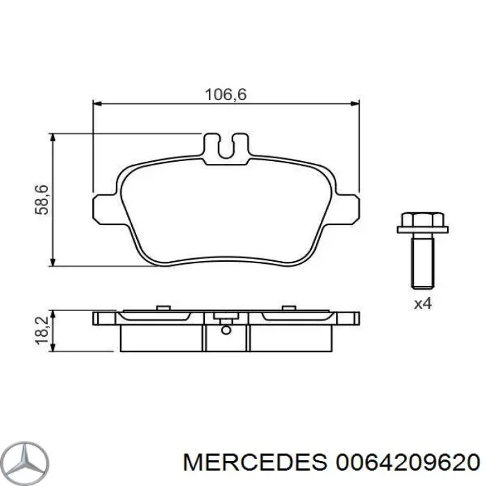 Задні гальмівні колодки P1722300 Woking