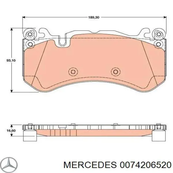 Тормозні колодки Mercedes 74206520