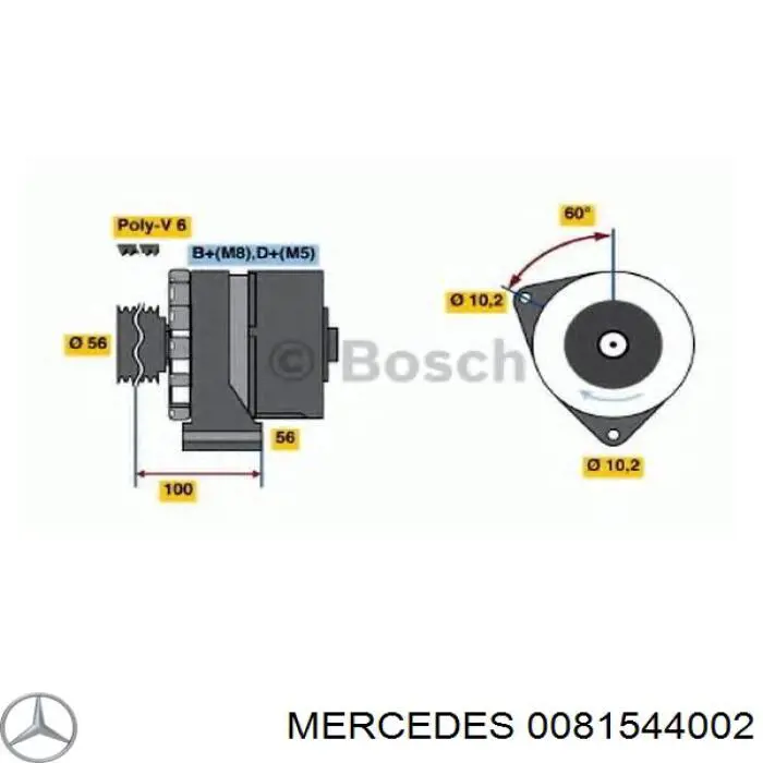 0081544002 Mercedes генератор