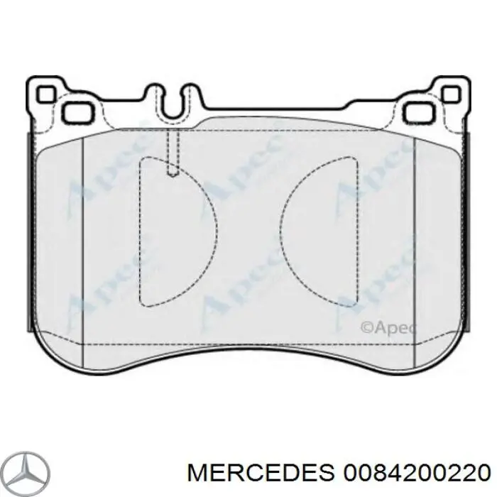 0084200220 Mercedes колодки гальмівні передні, дискові