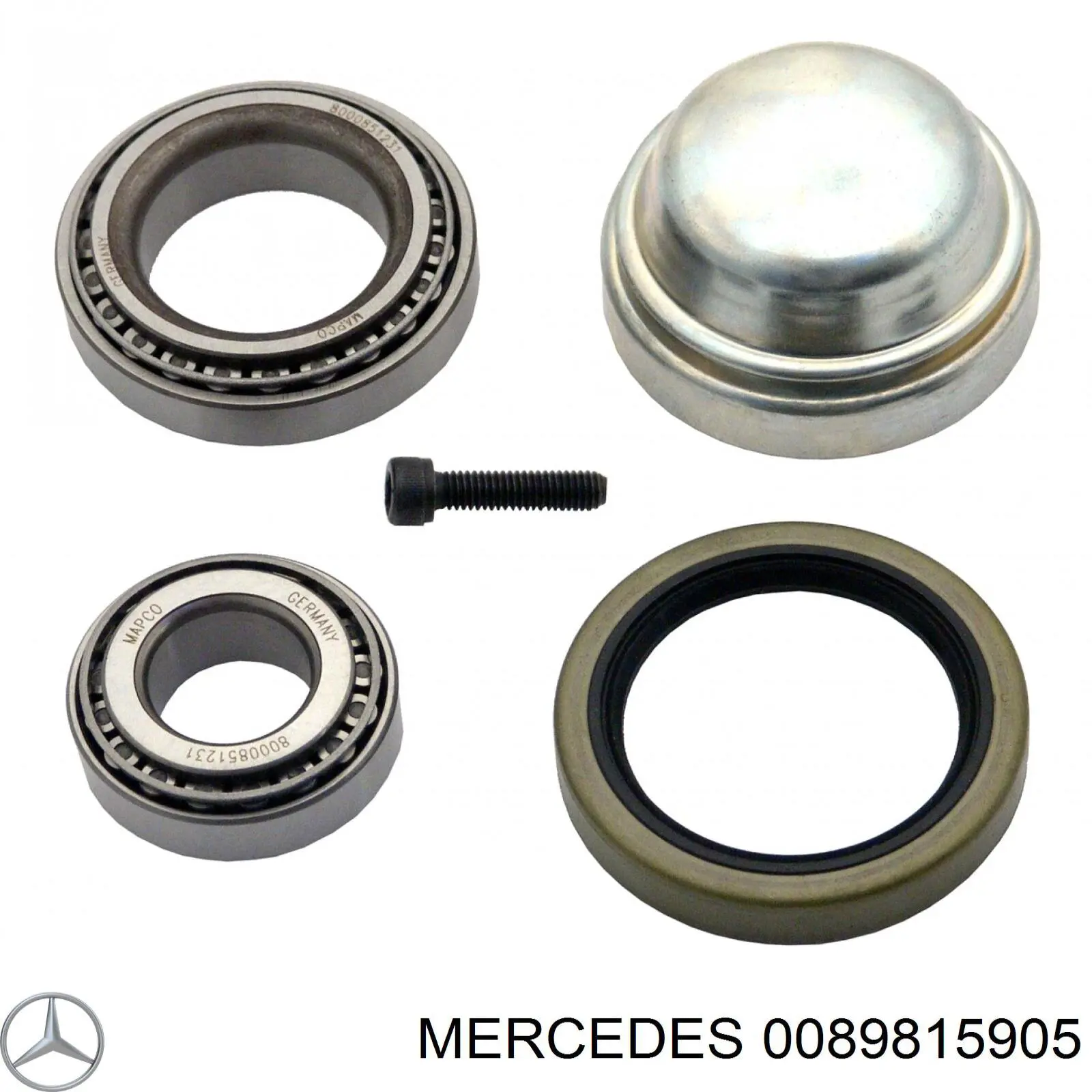 Підшипник маточини передньої, зовнішній 0089815905 Mercedes