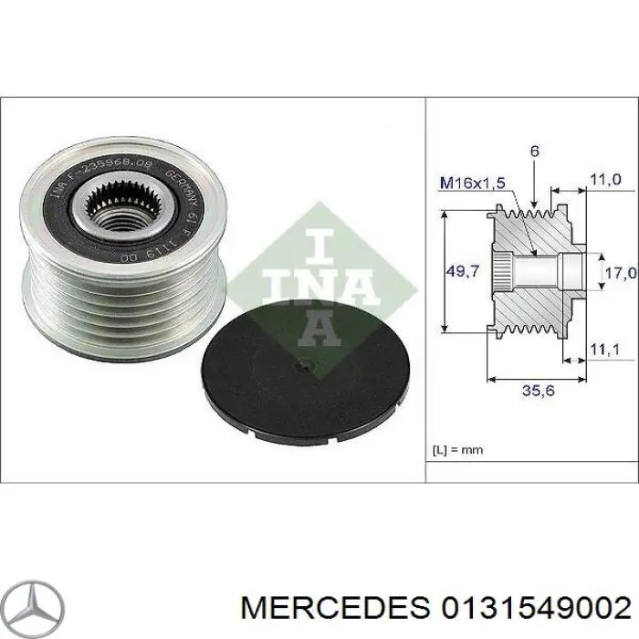 0131549002 Mercedes генератор