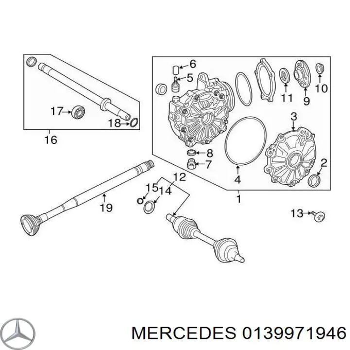Сальник редуктора переднього моста 139971946 Mercedes
