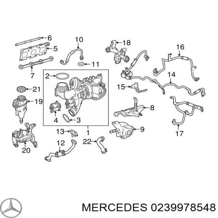 Купити 239978548 Mercedes Прокладка шланга подачі масла до турбіни