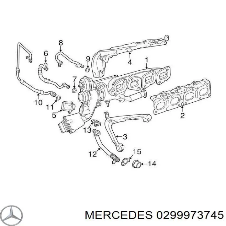 000997380764 Mercedes прокладка (кільце шланга охолодження турбіни, подачі)