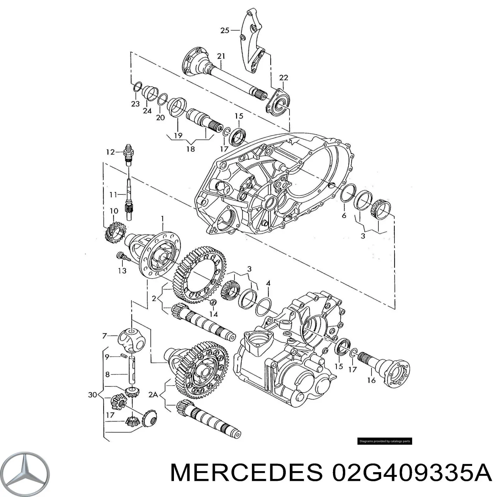 Підвісний підшипник передньої піввісі 02G409335A Mercedes