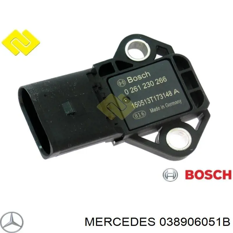 Купити 038906051B Mercedes Датчик тиску наддуву (датчик нагнітання повітря в турбіну)