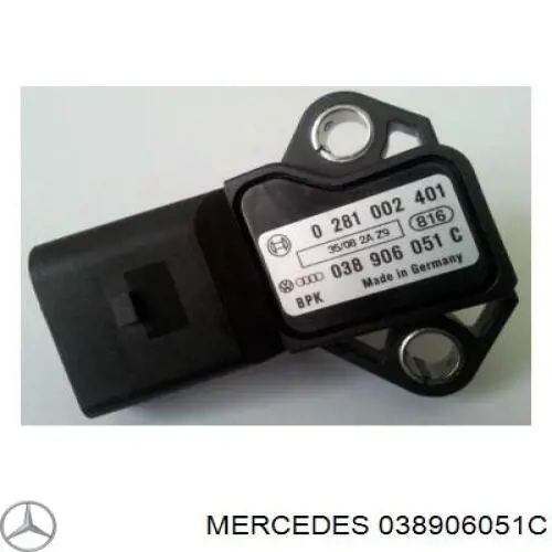 Датчик тиску наддуву (датчик нагнітання повітря в турбіну) Mercedes 038906051C ціна, від 11.40 USD