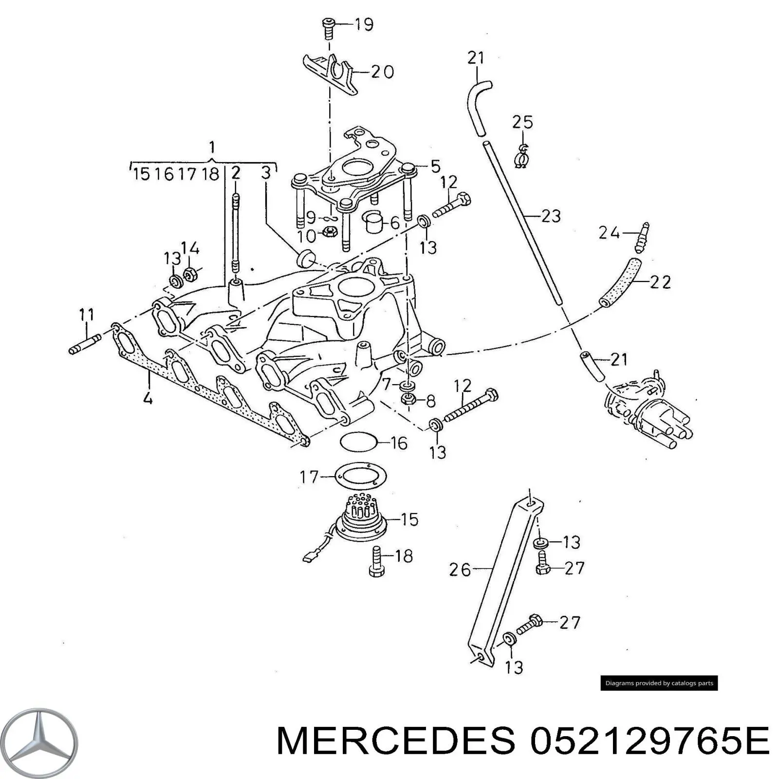 052129765E Mercedes Фланець карбюратора