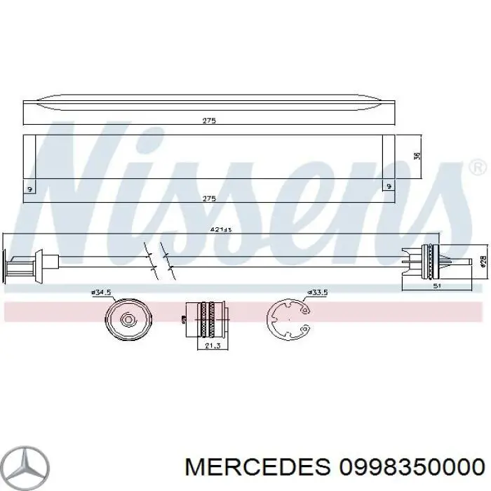 0998350000 Mercedes ресивер-осушувач кондиціонера