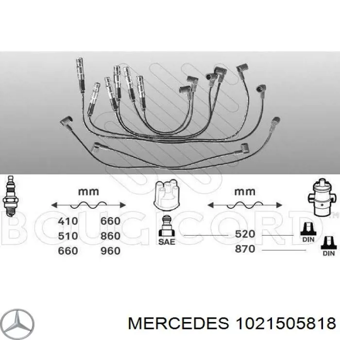 Дроти запалювання Mercedes A1021505818 ціна, від  