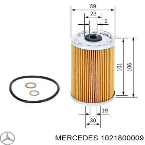 Масляний фільтр A102180000967 Mercedes