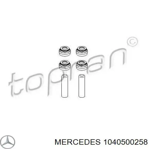 1040500258 Mercedes сальник клапана (маслознімний, впуск/випуск, комплект на мотор)