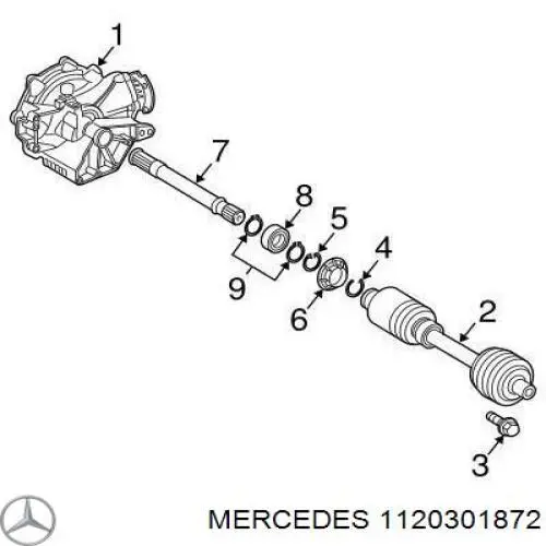 Вал приводу проміжний на Mercedes E-Class (W211)