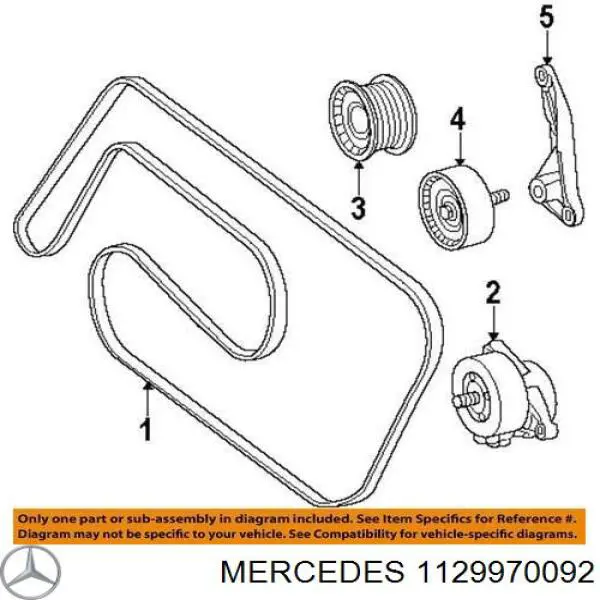Купити A1129970092 Mercedes Ремінь генератора