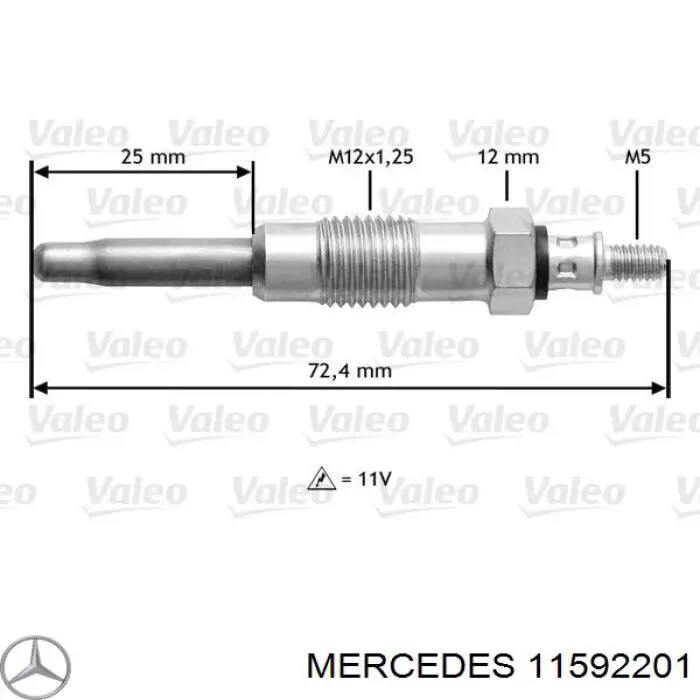 Свічка накалу 11592201 Mercedes