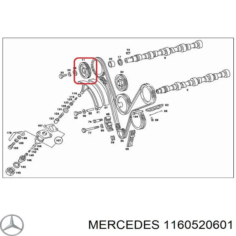  Шестерня розподільного валу Mercedes S 