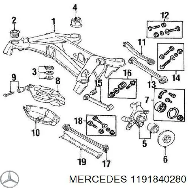  Mercedes A1191840280 ціна, від 11.01 USD