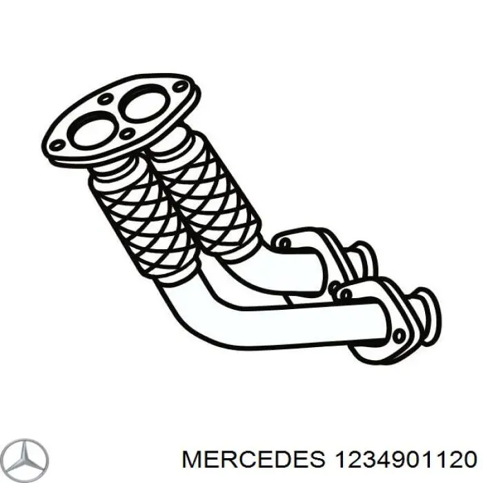 Труба приймальна (штани) глушника, передня 1234901120 Mercedes