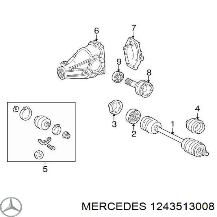 1243513008 Mercedes кришка редуктора заднього