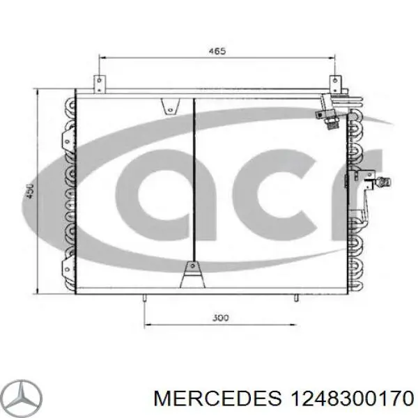 Радіатор кондиціонера 1248300170 Mercedes