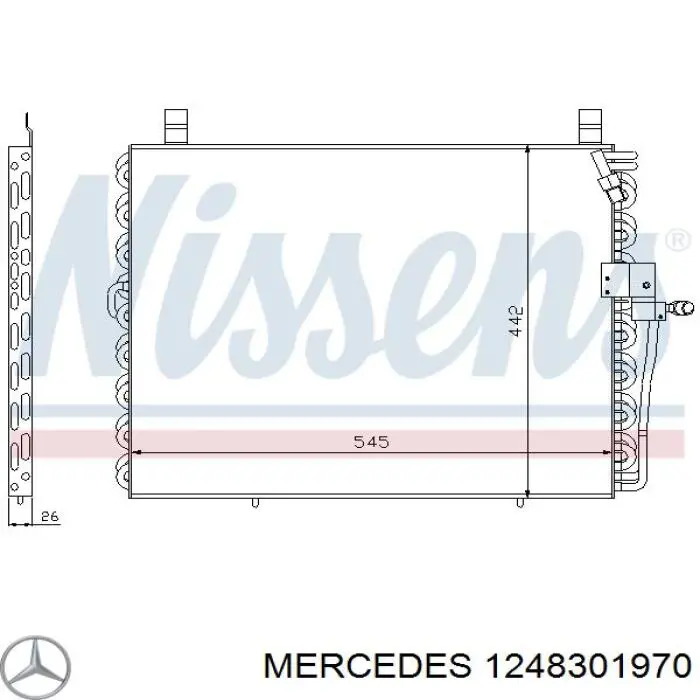 Радіатор кондиціонера 1248301970 Mercedes