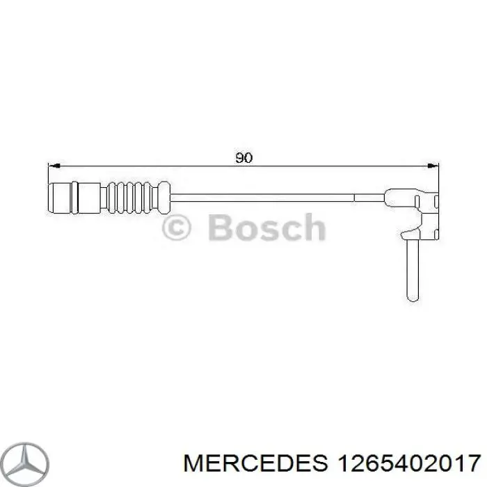 1265402017 Mercedes датчик зносу гальмівних колодок, передній