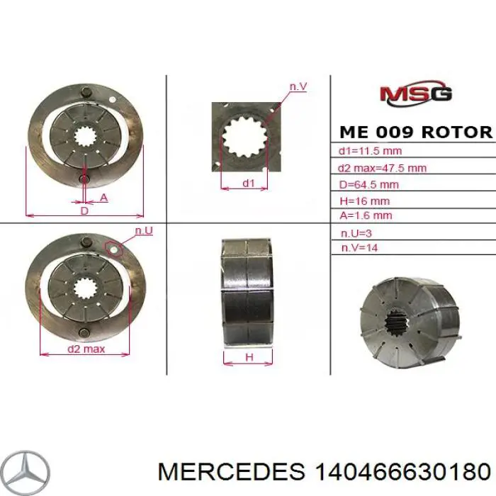 Купити A1404666301 Mercedes Насос гідравліки