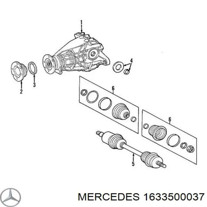 1633500037 Mercedes пильник шруса зовнішній, задньої піввісі
