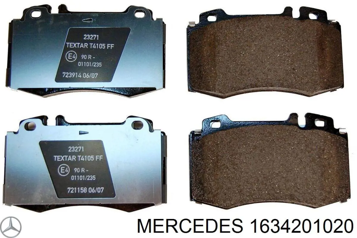 1634201020 Mercedes колодки гальмівні передні, дискові