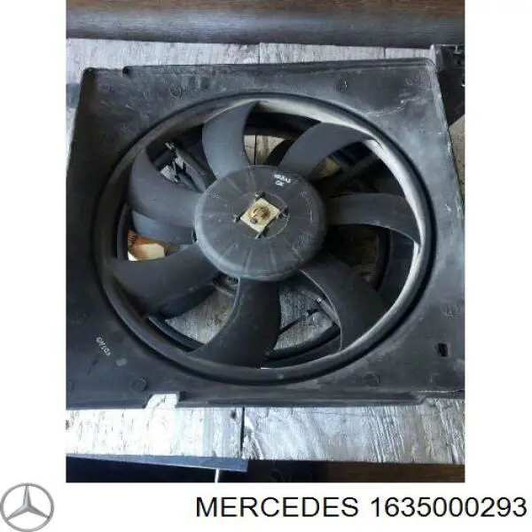 1635000293 Mercedes дифузор радіатора охолодження, в зборі з двигуном і крильчаткою