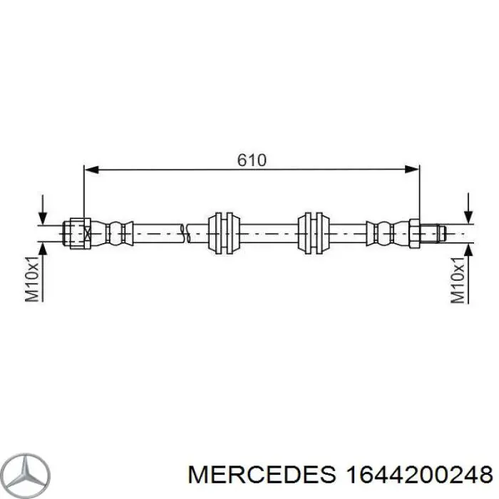 1644200248 Mercedes шланг гальмівний задній