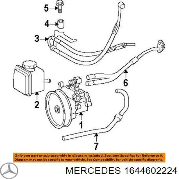 Патрубок високого тиску гідропідсилювача Mercedes GL позашляховик (X164) (2006 - 2012) ціна, від 339.43 USD
