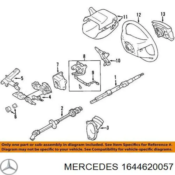 Купити A1644620057 Mercedes Ремкомплект рульової рейки (механізму) г/у, (комплект ущільнень)