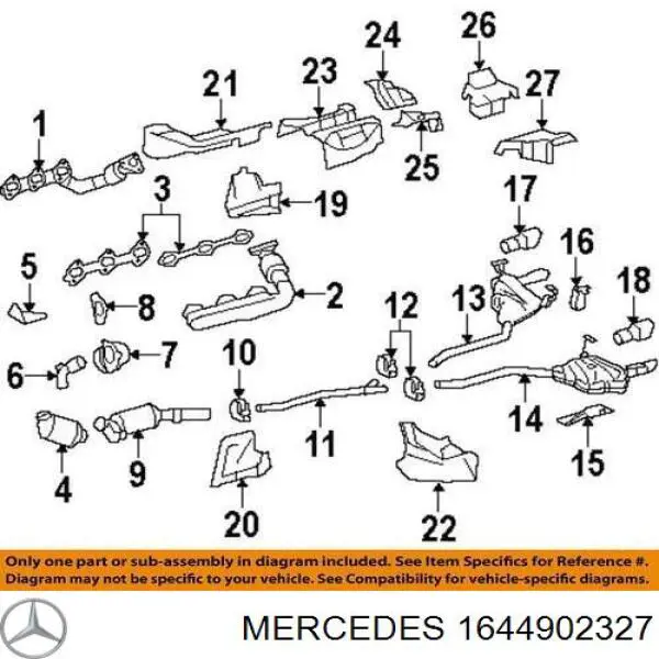 Насадка на глушник Mercedes A1644902327 ціна, від 22.57 USD